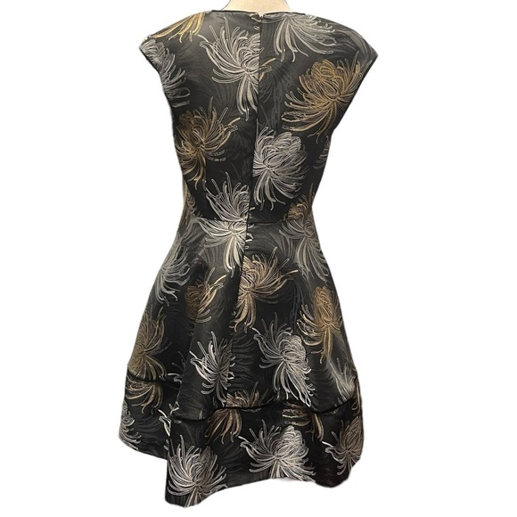 Beatrice b. Italia Floral Jacquard Shimmering Lurex Dress Women's 6 - Picture 2 of 15